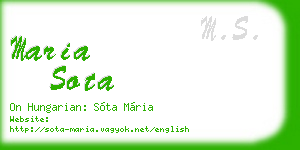 maria sota business card